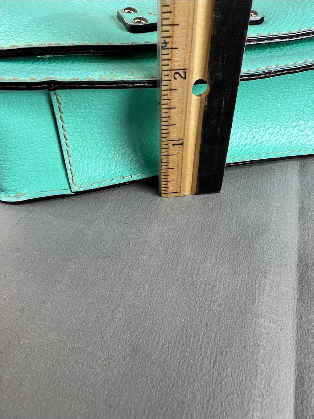 Kate Spade, teal structured Crossbody with adjustable strap - Picture 13 of 14